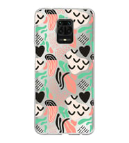 Xiaomi Redmi Note 9s ile Uyumlu 1mm Kapak Memphis Desen Tasarımlı Şeffaf Silikon Kılıf