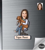 Kişiye Özel Veteriner Hekim Kadın Ahşap Magnet -4