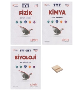 Limit TYT Fizik Kimya ve Biyoloji Soru Bankası 3lü Set + Telefon Standı