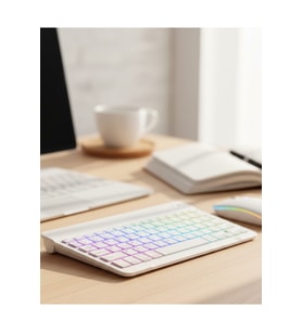 Çoklu Cihaz Uyumlu Kablosuz Klavye Mouse Seti Aydınlatmalı