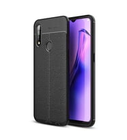 Oppo A31 Kılıf Zore Niss Deri Desenli Silikon Kılıf (Siyah)