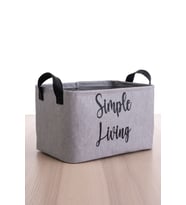 Gri Baskılı Dikdörtgen Çok Amaçlı Sepet 14x25x18 (Standart)