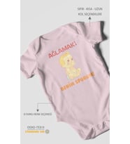 Ağlamak Benim Sporum Baskılı Bebek Zıbını – Çıtçıtlı Body  %100 Pamuk Kısa Kol (Bebek Pembesi)