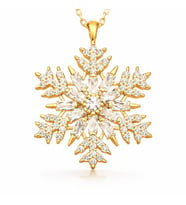 Gümüş Gold Kar Tanesi Kolye
