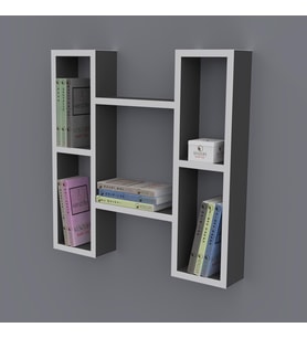 Kenzlife kitaplık melisa 060*060*20 gri duvar rafı