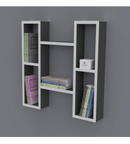 Kenzlife kitaplık melisa 060*060*20 gri duvar rafı