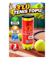3’lü Tenis Topu Seti – Dayanıklı Keçe Kaplama ve Dengeli Zıplama