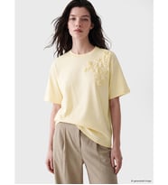 LCW Comfort Sarı Soft Touch Çiçek Aplikeli Bluz