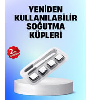 Yeniden Kullanılabilir 304 Çelik Metal Buz Küpleri 4'lü Set
