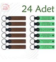 A Kahve & Fıstık Yeşili, Üniversite Mezuniyet Etkinliğine, 24'lü Set, İsim Yazılan Hediye Anahtarlık