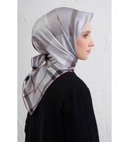 Sura İpek Eşarp -2025/2026 -9418 (Gümüş)