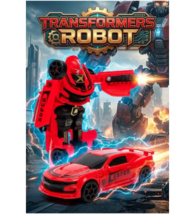 Transformers Robota Dönüşen Kırmızı Spor Araba - Hareketli Figür Oyuncak (18 cm)