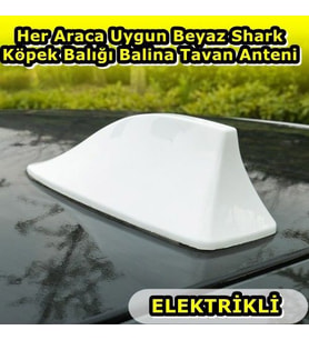 POINT MARKETING Her Araca Uygun Beyaz Shark Köpek Balığı Balina Tavan Anteni