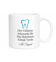 Diş Hekimi İçin Mesajlı Hediyelik Baskılı Kupa Bardak Klinik Hediyesi