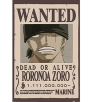 International One Piece (Wanted Zoro) Maxi Poster, Premium Duvar Sanatı, 90 x 60 cm, Resmi Lisanslı Ürün