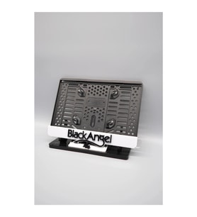 Black Angel 3D Kabartmalı Beyaz Pleksi Motor Plakalık