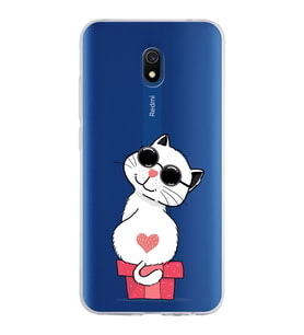 Xiaomi Redmi 8A Uyumlu Kapak Coolcat Tasarımlı Şeffaf Silikon Kılıf