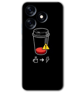 Tecno Spark 10C Kılıf HD Desen Baskılı Kılıf - Coffee Battery