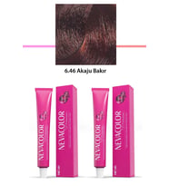 2 li Set Premium 6.46 Akaju Bakır - Kalıcı Krem Saç Boyası 2 X 50 g Tüp