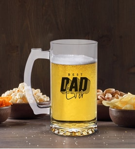 BK Gift Kişiye Özel İsimli Babalar Günü Tasarımlı Cam Bira Bardağı 50cl-3 , Babaya Hediye , Babalar Günü Hediyesi