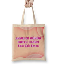Anneler Günü Annelere Hediye 053 Bez Çanta Uzun Saplı