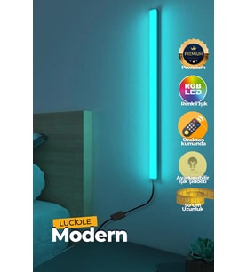 Şerit LED Uzaktan Kumandalı Led abajur - Yatak Üstü, Tv Yanı ,oturma Odası - Rgb Çok Renkli 50 cm