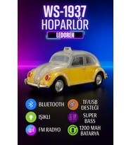 WS-1937 Radyolu Işıklı Nostaljik Volkswagen Araba Bluetooth Hoparlör Fm Aux Tf Destekli Speaker