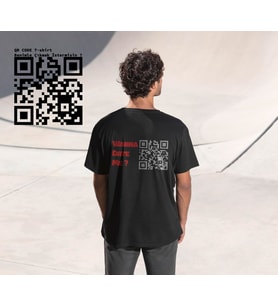 Qr tshirt qr code kişiye özel Baskılı erkek siyah beyaz baskılı