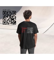 Qr tshirt qr code kişiye özel Baskılı erkek siyah beyaz baskılı