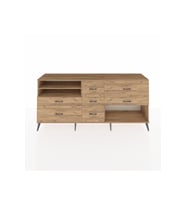 Hyperion Konsol 2 Raflı 7 Çekmeceli  220x44x99 Çam-Çam