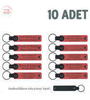 Narçiçeği & Siyah, Anaokulu Hatırası İçin Kişiselleştirilmiş Anahtarlık 10’lu Set, Eğitim Hediyesi (Nar Çiçeği)
