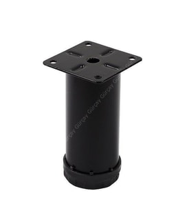 Metal Mobilya Ayağı Siyah Çap 42mm - 10cm  (4 Adet)