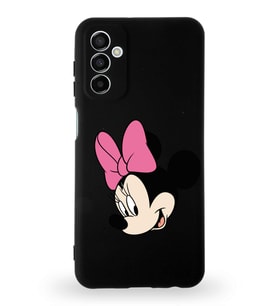 Samsung Galaxy M13 Uyumlu Lansman Kılıf Altı Kapalı İçi Kadife  Minnie Mouse-B Tasarımlı  Kapak (Şeffaf)