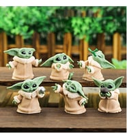 6 Adet/Takım Disney Bebek Yoda Hareketli Oyuncak Bebekler Anime 5-6cm Star Wars Kawai Mini Dekor