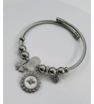 LUCKY BEE CHARM BİLEKLİK SEDEFLİ 316L ÇELİK KARARMAZ ANTİALERJİK