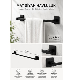 Kendinden Yapışkanlı Siyah Paslanmaz Çelik Havluluk