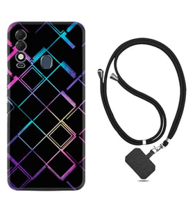 Tecno Spark 8T Kılıf Silikon Boyun Askılı İpli Desenli Silikon Şekiller 1681