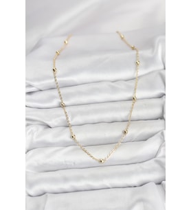 Gold Renk Top Zincirli Kadın Kolye (CM) (Standart)