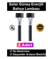 Premium Kablosuz Su Geçirmez Dayanıklı Şık Solar Güneş Enerjili Bahçe Lambası Saplama 30cm 2 Adet