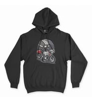Motorlu Çocuk Siyah Kapşonlu Sweatshirt Hoddie