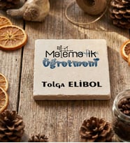 Kişiye Özel Matematik Öğretmeni Bardak Altlığı Öğretmenler Günü Hediyesi (Krem)