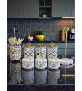 Çeyiz Seti - 103 Ceramic Desen Mutfak Seti Gold