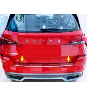 Skoda Kamiq Krom Arka Tampon Üstü Koruma 2019 Üzeri Paslanmaz Çelik TAŞLI