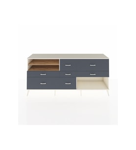 Hyperion Konsol 2 Raflı 7 Çekmeceli  220x44x99 Aytaşı-Çam/Antrasit
