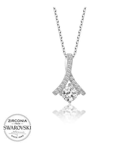Taşlı Tek Taş 925 Ayar Gümüş Kolye