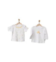Andywawa Kız Bebek Civciv Desenli Beyaz Tshirt  AC21577