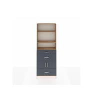 Arges Dolap 4 Raflı 3 Çekmeceli 2 Kapaklı 88x30x243 Çam-Antrasit