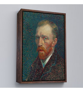 Çerçeveli Vincent Van Gogh'un Portresi 1887 Kanvas Tablo (Kahverengi)