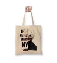 Kanki Ken Tokyo Ghoul Quote Pain Behind Kaneki Bez Çanta Uzun Saplı Alışveriş Çantası Plaj Çantası (Beyaz)
