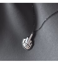Kişiye Özel 925 Ayar Gümüş Fuck You Kolye (Gümüş)